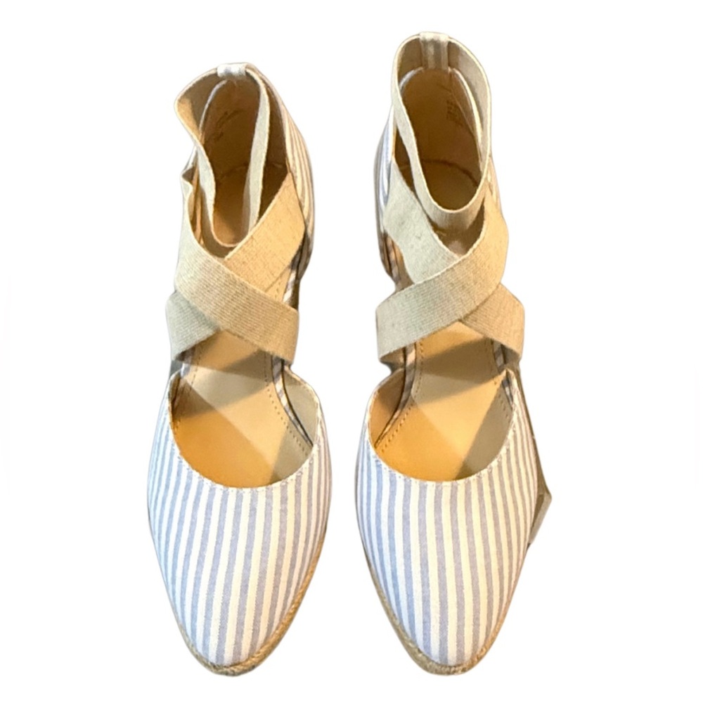 Violet & Red Lynda Espadrille Wedge with Wrap Around Strap